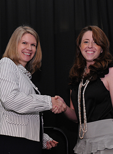 Dean Kelly Timmons with awardee Sarah Ketchie