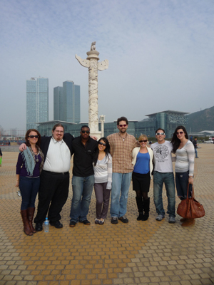 Gabel and students in China