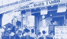 Historic photo show banner reading 'Eugenics for Health Exhibit'