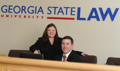 SHLA team members, L to R: Chelsea Murphy, 2L; David Rhodes, 2L. Not pictured: Coach Megan Daugherty, 3L; Michael Oldham, 3L. 
